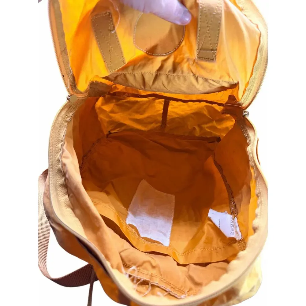 Fjällräven Kånken Classic Backpack Yellow Ochre Pink Logo Worn Strap 16L
